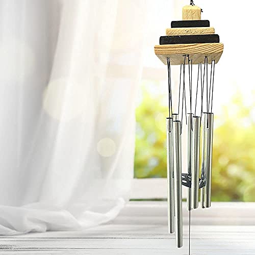 Ripe India® Feng Shui Vastu 7 Pipe Wind Chime for Balcony Window and Aluminum Wind Chime Positive Energy Silver Color 60 Cm - Image 3