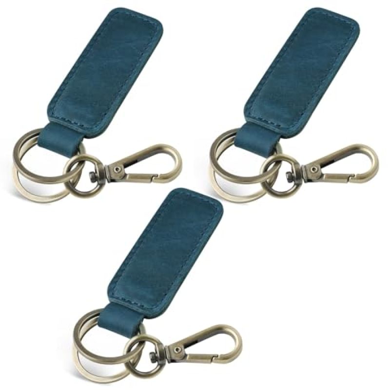 Universal Car Keychain: Full-Grain Leather Handmade Retro Style Key Fob - Premium Crafted Car Accessory for Car Owners - Image 1