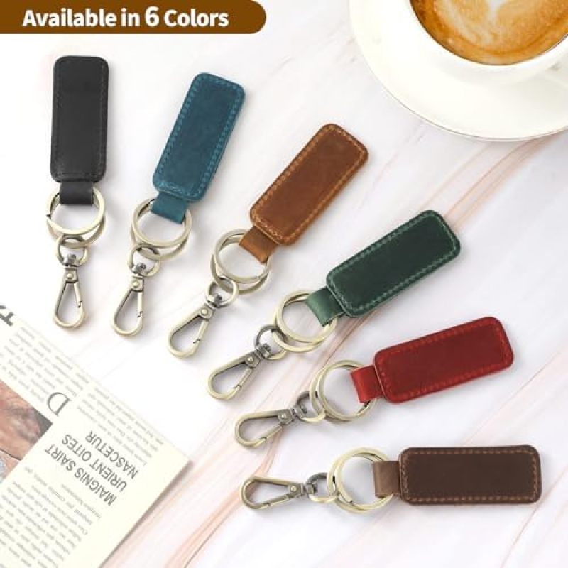 Universal Car Keychain: Full-Grain Leather Handmade Retro Style Key Fob - Premium Crafted Car Accessory for Car Owners - Image 4