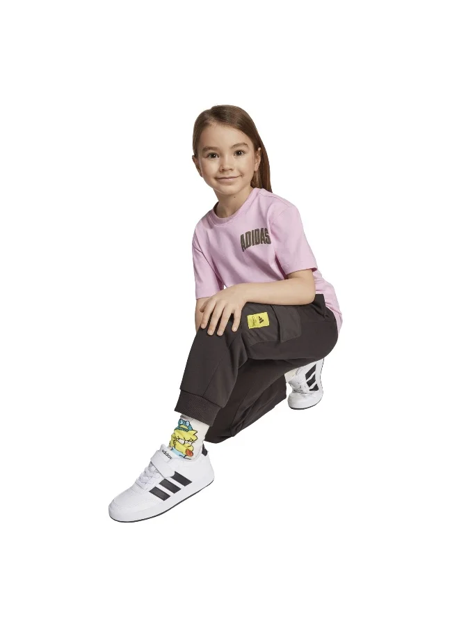 adidas تيشيرت إل كيه سيم وردي للأطفال