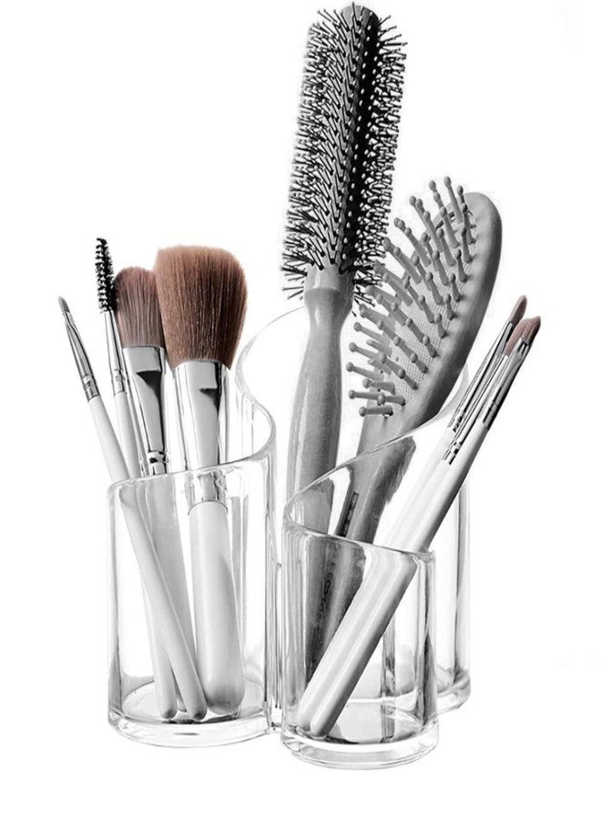 PMLAND Large Wavy Acrylic Makeup Brush and Cosmetic Holder - Image 1