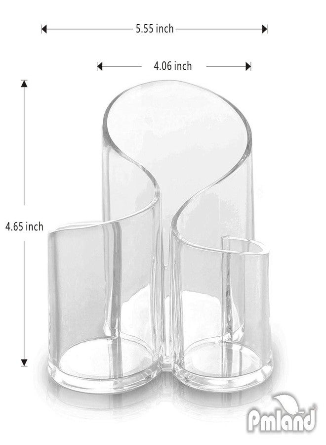 PMLAND Large Wavy Acrylic Makeup Brush and Cosmetic Holder - Image 2