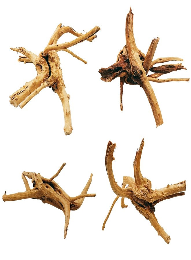 Hamiledyi 4PCS Driftwood for Aquarium 8-10in Natural Spider Wood Reptile Branches Fish Tank Log Ornament Aquarium Trunk Decoration - Image 1