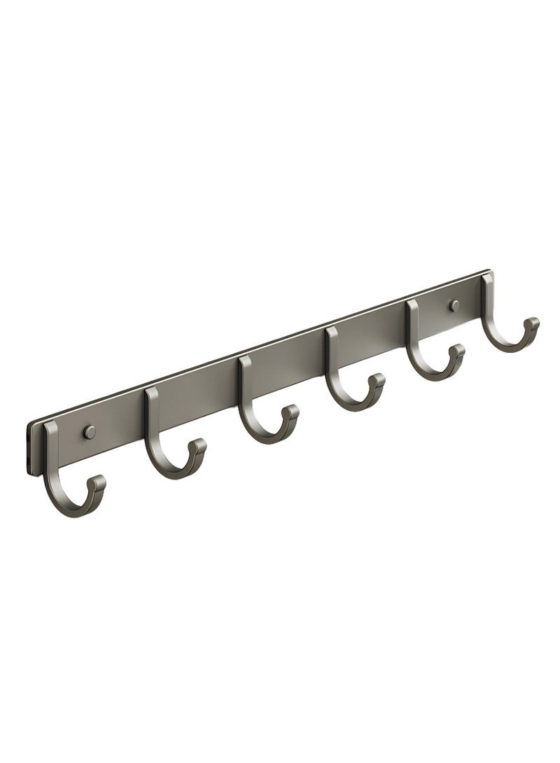 Wall Hook Gun Grey, Non Perforated Bathroom Hooks, Bedroom Storage, Hanger Hooks, Space Aluminum Wall Hanger Coat Hook Rail for Coat Hat Towel Purse Robes Mudroom Bathroom - Image 1