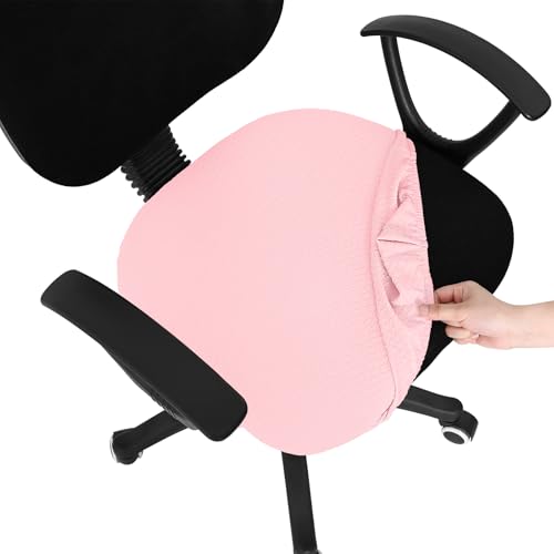 Smiry Stretch Jacquard Office Computer Chair Seat Covers Removable Washable Antidust Desk Chair Seat Cushion Protectors Blush Pink - Image 1