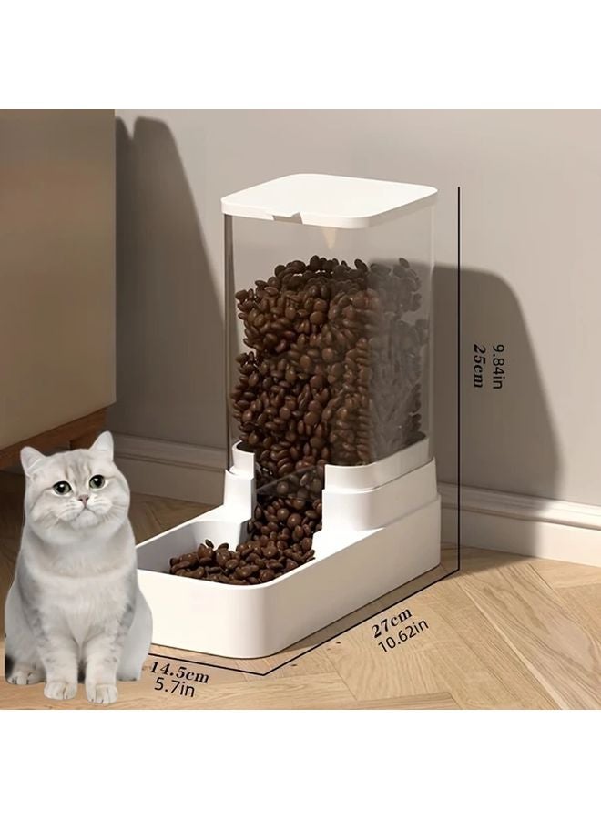 2 In 1 Automatic Cat Feeder And Water Dispenser With Transparent Reservoirs Gravity Fed Design - Image 5