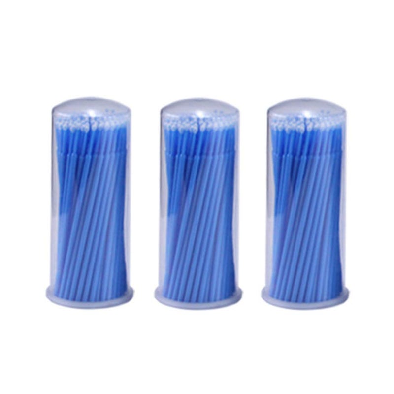 mollensiuer 300Pcs Microblading Cotton Swab Disposable Plastic Handle Small Pointed Tip Head Cotton Swab Eyebrow Tattoo Beauty Makeup Supplies Cosmetic Applicator Sticks Blue
