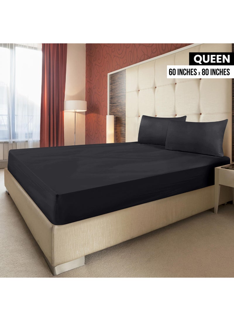 Utopia Bedding Utopia Bedding Queen Fitted Sheets - Bottom Sheets - Deep Pockets - Soft Brushed Microfiber - Shrinkage & Fade Resistant - Easy Care - 2 Fitted Sheet Only (Black)  - Image 2