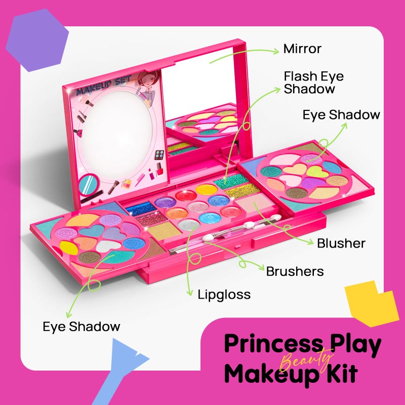 Tomons Kids Makeup Kit for Girl, Washable Real Safe & Non-Toxic Little Girl Makeup Set, Princess Toys for 3-6 Year Old Kids Girl Toys Christmas & Birthday Gift - Image 4