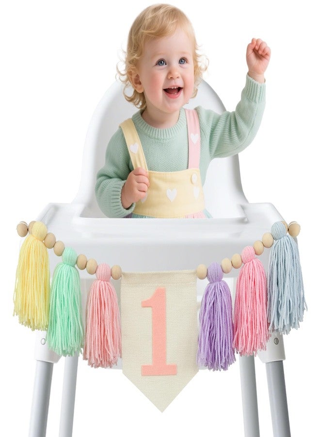 Ereniko Handmade Boho 1st Birthday High Chair Banner Party Decoration for Girl Baby Shower Wall Hangings Decorative for Kids Bedroom - Image 4