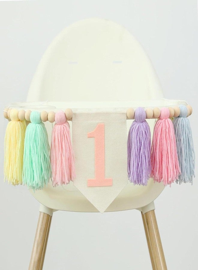Ereniko Handmade Boho 1st Birthday High Chair Banner Party Decoration for Girl Baby Shower Wall Hangings Decorative for Kids Bedroom - Image 1