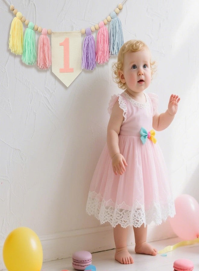 Ereniko Handmade Boho 1st Birthday High Chair Banner Party Decoration for Girl Baby Shower Wall Hangings Decorative for Kids Bedroom - Image 5