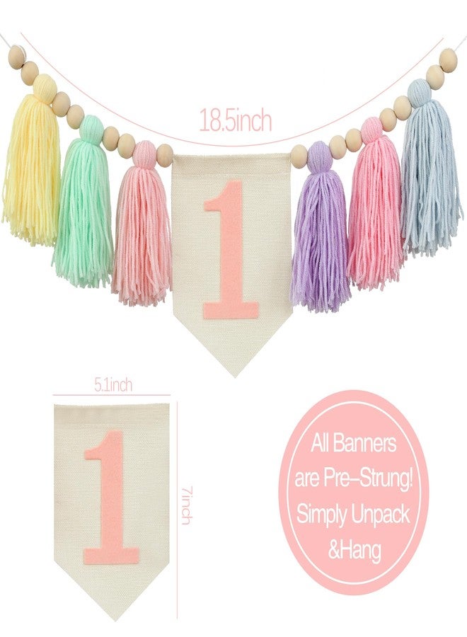 Ereniko Handmade Boho 1st Birthday High Chair Banner Party Decoration for Girl Baby Shower Wall Hangings Decorative for Kids Bedroom - Image 2