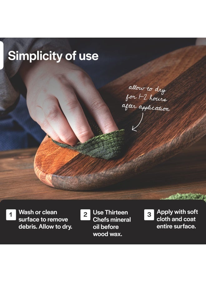 CuttingBoard.com شمع وبلسم لوح التقطيع يحمي أسطح العمل الخشبية وكتل الجزار - مصنوع في الولايات المتحدة الأمريكية بشمع النحل الحقيقي 12 أونصة - Image 5