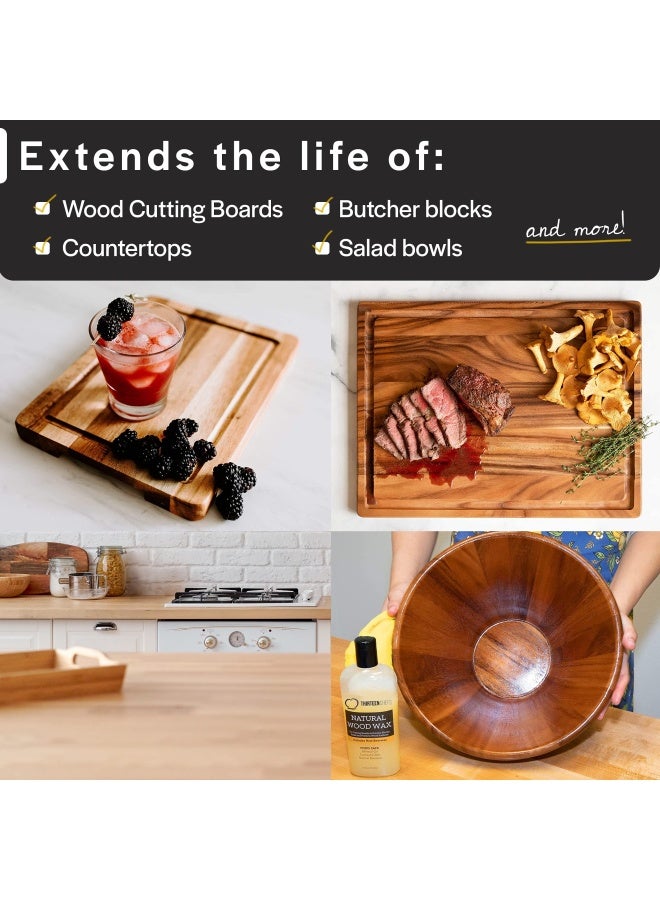 CuttingBoard.com شمع وبلسم لوح التقطيع يحمي أسطح العمل الخشبية وكتل الجزار - مصنوع في الولايات المتحدة الأمريكية بشمع النحل الحقيقي 12 أونصة - Image 4