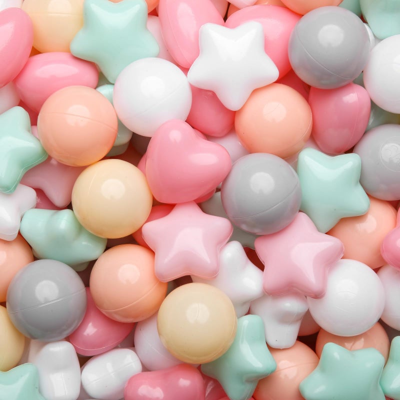 GOGOSO Ball Pit BallsPlastics Balls for Ball Pit Stars Hearts Shape for PastelBall for Toddlers Kids6 Mix Colors50pcs - Image 3