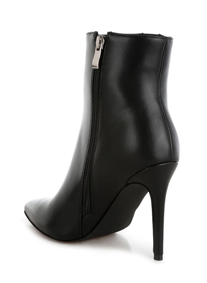 London Rag Rhinestones Chain Detail Boots in Black