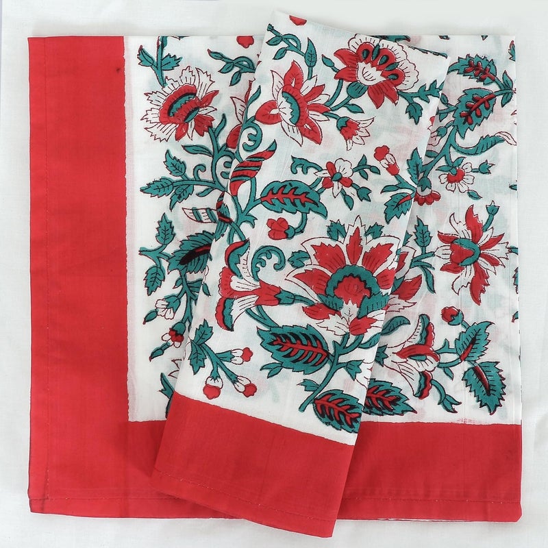 The Block Printed Napkins Cotton Napkins 20x20 Informal Dinner Napkins Hand Block Printed Napkins Indian Cloth Napkins Eco Friendly Napkins Washable Napkins Set of 4 - Image 2