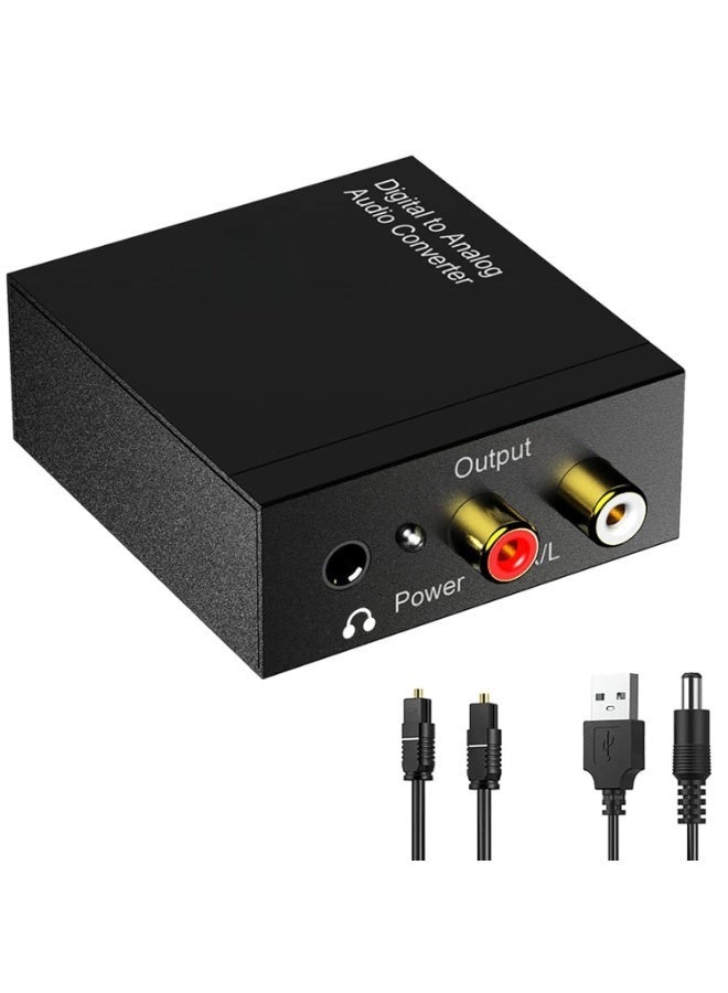 سالاب محول صوت رقمي إلى تناظري، محول بصري إلى RCA مع كابل محوري بصري، محول Toslink بصري إلى 3.5 ملم لأنظمة السينما المنزلية PS4 HD DVD - Image 1