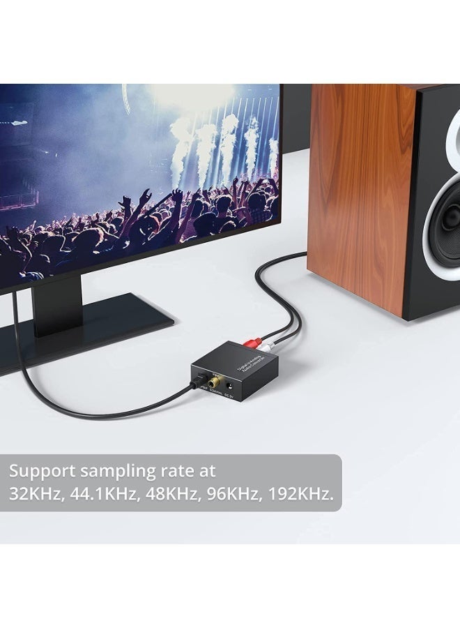 سالاب محول صوت رقمي إلى تناظري، محول بصري إلى RCA مع كابل محوري بصري، محول Toslink بصري إلى 3.5 ملم لأنظمة السينما المنزلية PS4 HD DVD - Image 4