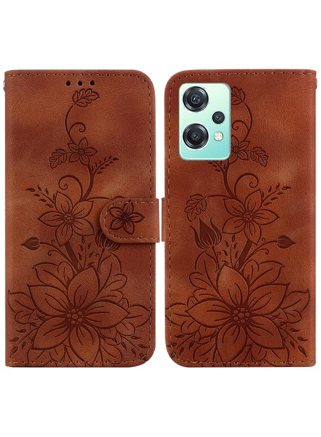 erorex Case For OnePlus Nord CE 2 Lite 5G Lily Embossed Leather Phone Case  - Image 1