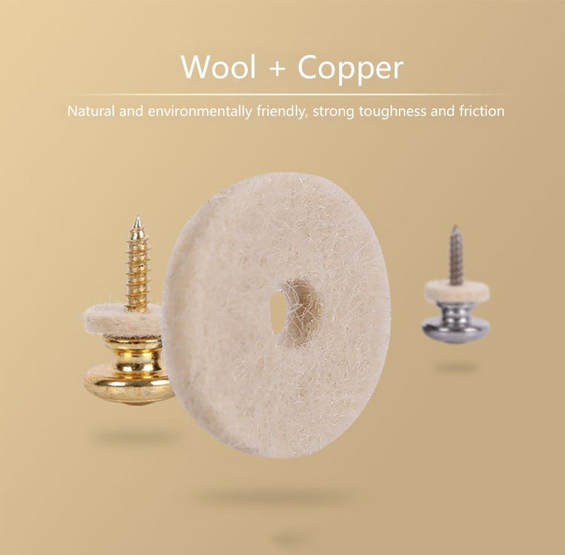 HOT SEAL 2PCS Wool Copper Guitar Strap Lock Locking Pegs Pins Mushroom Shape End Button For Acoustic Classical Electric Bass Guitar Ukulele (2 Gold) - Image 4
