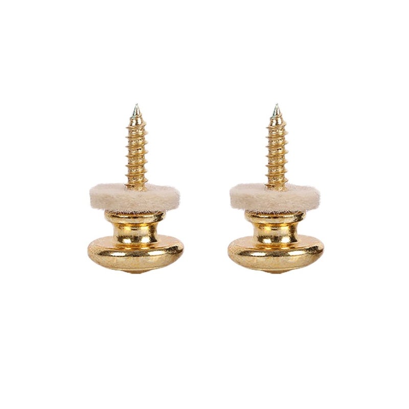 HOT SEAL 2PCS Wool Copper Guitar Strap Lock Locking Pegs Pins Mushroom Shape End Button For Acoustic Classical Electric Bass Guitar Ukulele (2 Gold) - Image 2