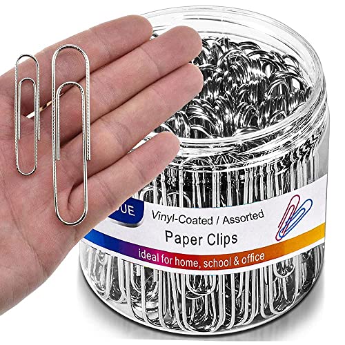 Vinaco Paper Clips Non Skid, 100 Pack Large Paper Clips 2 Inch (50 mm), Durable & Rust Resistant, Jumbo Paperclips. Great for Office, School and Personal Use - Image 1