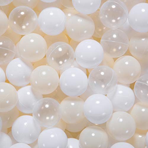 GOGOSO Balls for Ball Pit Plastic Ball for Toddlers 13 Baby Kids Ball Pool Decoration 50 100 200 300 500 1000 A WhiteBeigeClear 50 Balls - Image 1