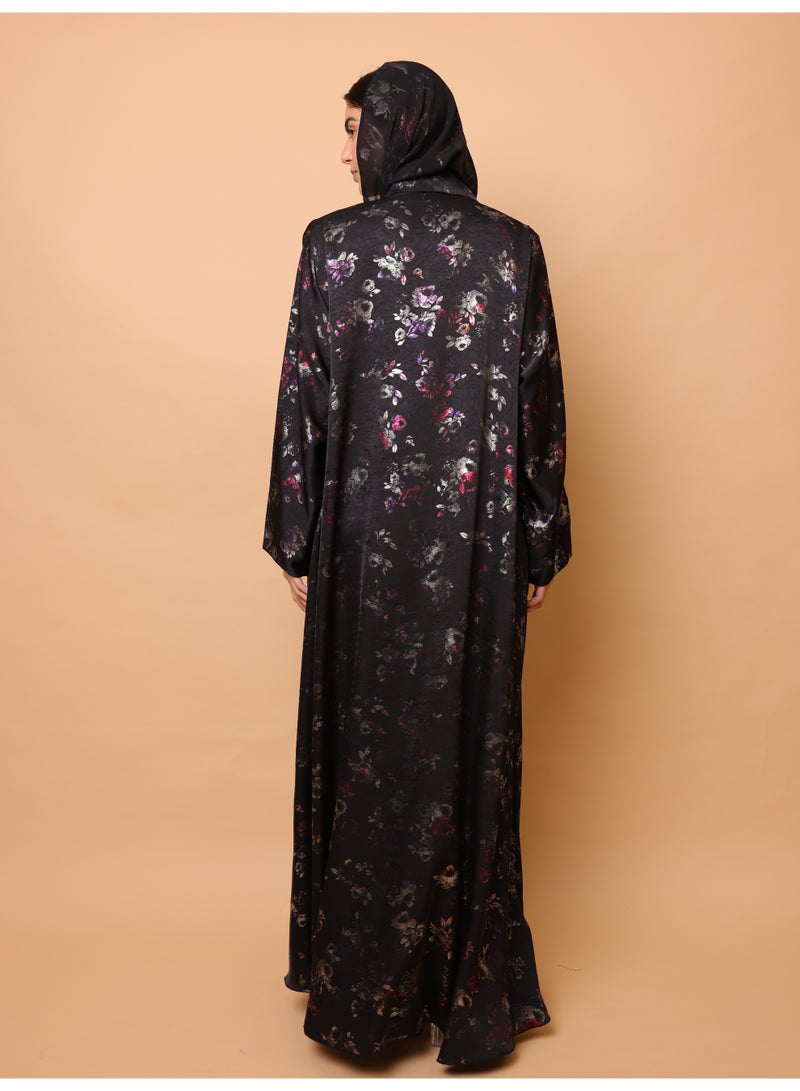 اكسا عباية مطبوعة بنقشة جوهرة بلوم - Image 4