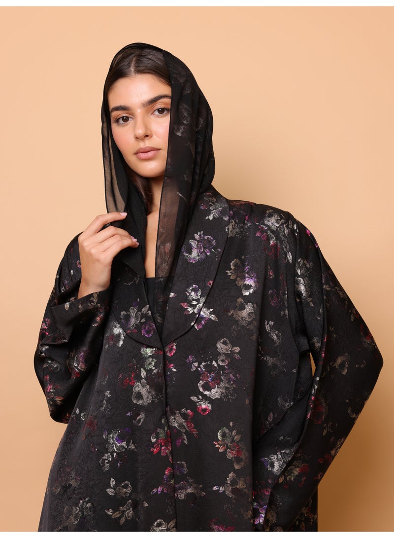 اكسا عباية مطبوعة بنقشة جوهرة بلوم - Image 3