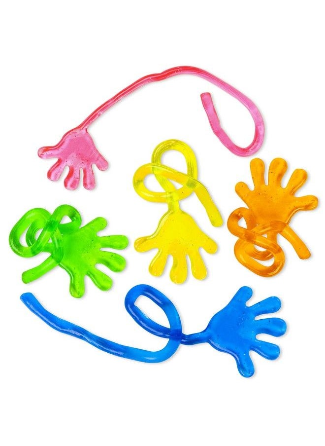 Super Z Outlet - Vinyl Glitter Mini Sticky Hands Toys For Children Party Favors, Birthdays 1 1/4" (72 Count) - Image 1