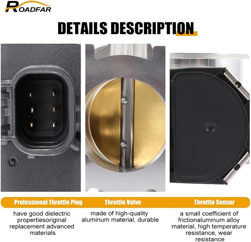 ROADFAR Electric Throttle Body S20016 67-3007 12603897 for 2007-2010 for Chevrolet Cobalt, 2007-2011 for Chevrolet HHR, 2007-2008 for Chevrolet Malibu, 2007-2010 for Pontiac G5, 2007 for Saturn Ion - Image 2