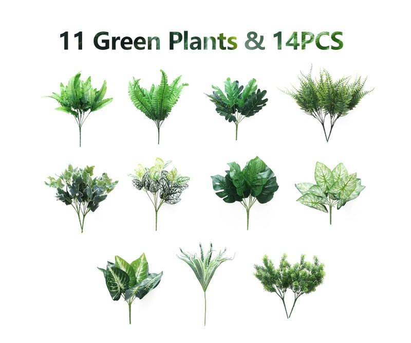Partyjoy PARTY JOY 14 Bunches Fake Plants Outdoor  Fake Bushes UV Resistant Artificial Flowers Greenery Shrubs Faux Greenery for Outdoor Garden Patio Front Porch Yard Decor - Image 3
