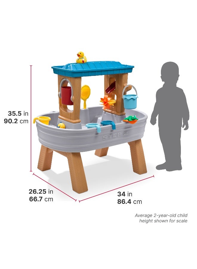 ستيب2 حوض استحمام مطري من ستيب 2، طاولة مياه خارجية، لعبة نشاط مع جدار دش مطري مزدوج الجوانب، مجموعة إكسسوارات من 10 قطع، مركز أنشطة في الفناء الخلفي، مناسب للأولاد والبنات من سن 18 شهرًا فما فوق - Image 2