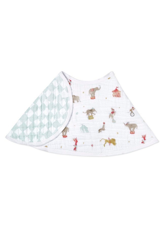 aden + anais Essentials Baby Burpy Baby Bib, 100% Cotton Muslin, Soft Absorbent 4 Layers, Multi-Use Burp Cloth and Bib, 22.5” X 11”, Single, Elephant Circus - Image 1