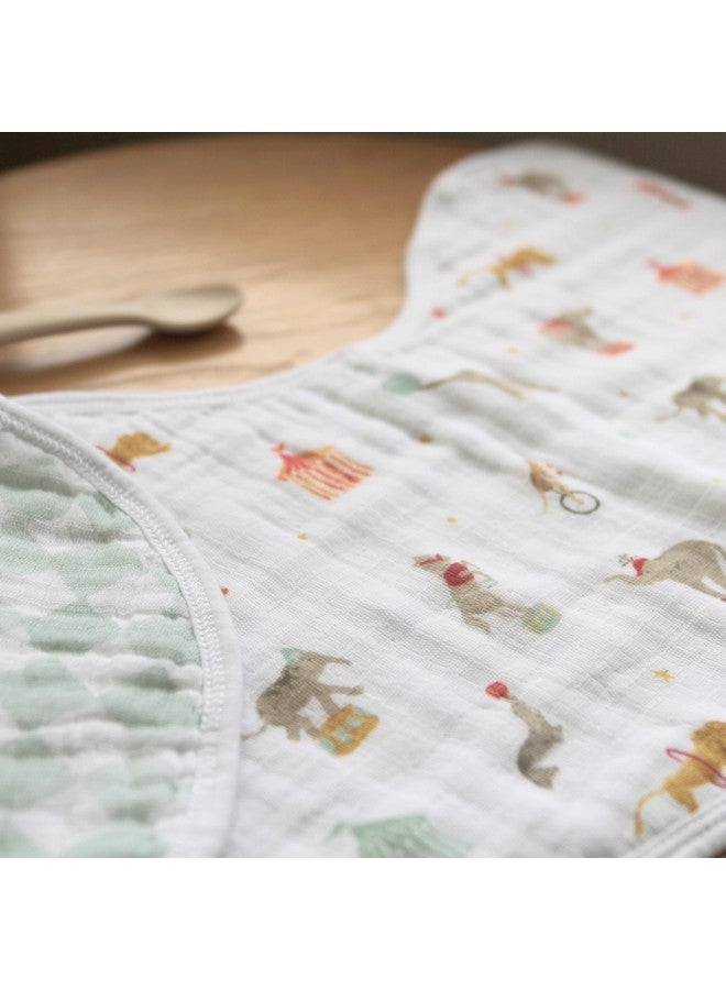 aden + anais Essentials Baby Burpy Baby Bib, 100% Cotton Muslin, Soft Absorbent 4 Layers, Multi-Use Burp Cloth and Bib, 22.5” X 11”, Single, Elephant Circus - Image 4