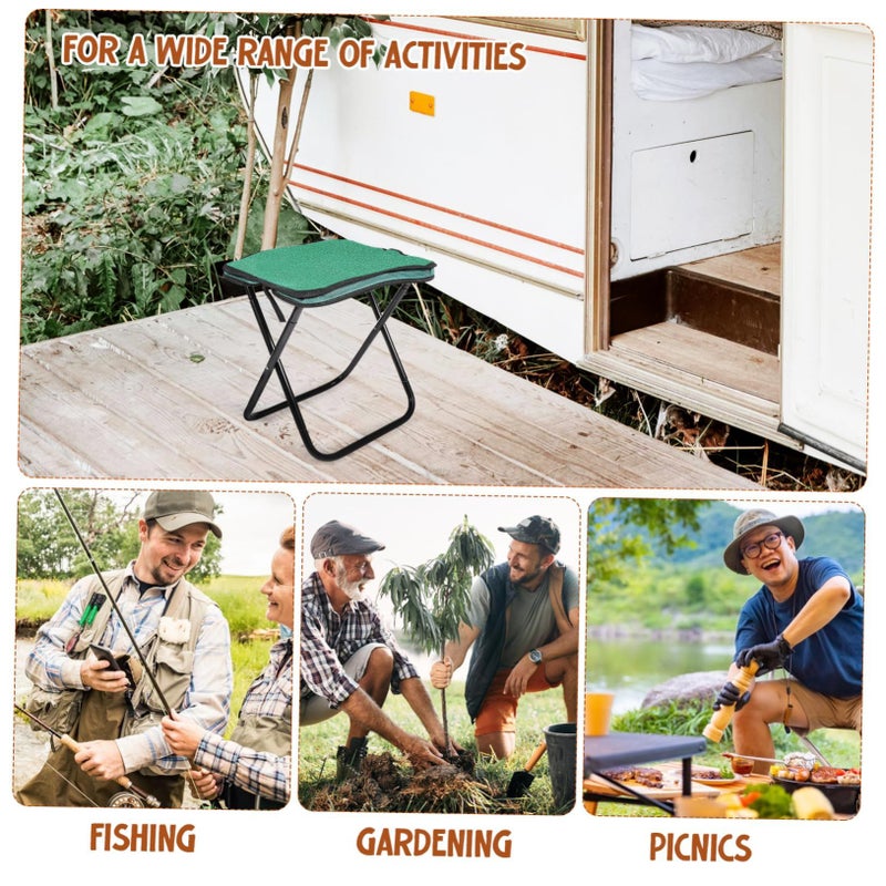 Portable Folding Stool Lightweight Collapsible Camp Seat Sturdy Design for Outdoors Gardening Fishing - Image 5