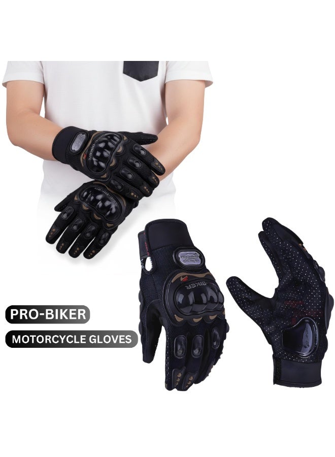 Probiker Motorcycle Riding Gloves Full Finger Protective Gloves with Hard Knuckle Armor Anti-Slip Grip Breathable Motorbike Cycling Gloves for Men and Women - Image 1