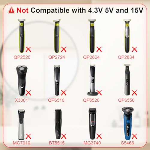 IBERLS HQ850 Power Cord Compatible with Philips One Blade QP2630 QP2530 Shaver, Replacement Charger 8V Fit for Philips Razor Norelco All-in-One Grooming Trimmer Charging Cable Adapter - Image 4
