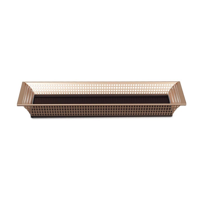 NU STEEL SELMA STEEL STORAGE ORGANIZER TRAY FOR BATHROOM VANITY COUNTERTOPS CLOSETS DRESSERS HOLDER FOR WATCH EARRING MAKEUP BRUSH READING GLASS HAND TOWEL COPPER OIL RUBBED BRONZE