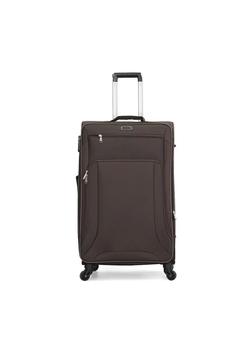 جيوردانو Giordano Trolley Bags 3 PCS Set Softside Spinners,Brown