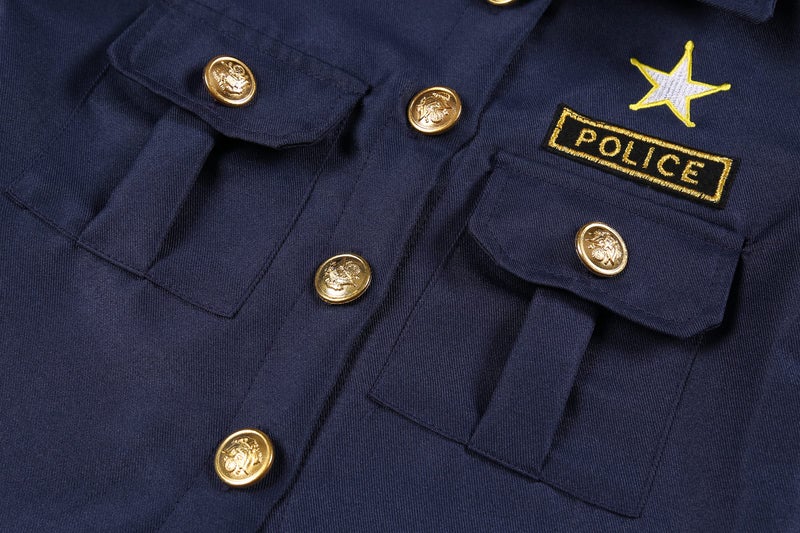 Costumerry Police Officer Costume for Kids Deluxe Cop Police Costume for Boys Pretend Play Set Halloween Cosplay Party (10-12 Years) - Image 4