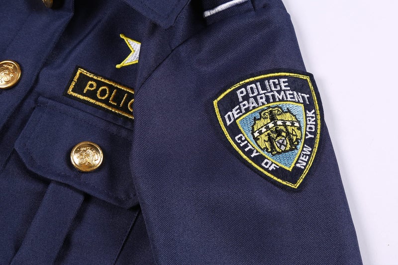 Costumerry Police Officer Costume for Kids Deluxe Cop Police Costume for Boys Pretend Play Set Halloween Cosplay Party (10-12 Years) - Image 5