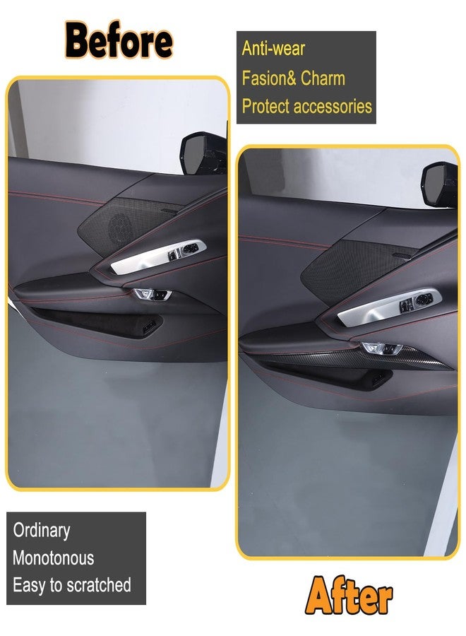 CHEAYAR Car Interior Side Door Panel Trim Cover Compatible with Corvette C8 Stingray 2020 2021 2022 2023, Inner Side Door Panel Strip Cover Trim Decoration Accessories (A Carbon Fiber Pattern) - Image 2