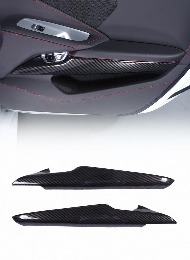 CHEAYAR Car Interior Side Door Panel Trim Cover Compatible with Corvette C8 Stingray 2020 2021 2022 2023, Inner Side Door Panel Strip Cover Trim Decoration Accessories (A Carbon Fiber Pattern) - Image 1