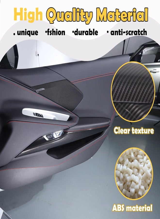 CHEAYAR Car Interior Side Door Panel Trim Cover Compatible with Corvette C8 Stingray 2020 2021 2022 2023, Inner Side Door Panel Strip Cover Trim Decoration Accessories (A Carbon Fiber Pattern) - Image 3