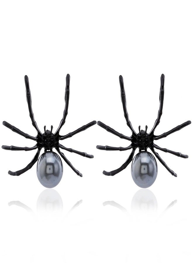 Aksod Spider Earrings Black Large Spider Earrings Studs Gothic Punk Halloween Holiday Festive Earrings Jewelry for Women (Style A) - Image 1