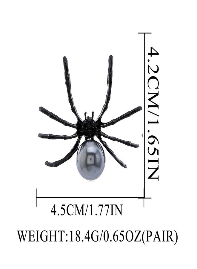 Aksod Spider Earrings Black Large Spider Earrings Studs Gothic Punk Halloween Holiday Festive Earrings Jewelry for Women (Style A) - Image 5