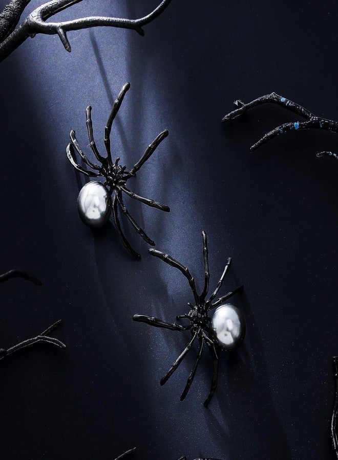 Aksod Spider Earrings Black Large Spider Earrings Studs Gothic Punk Halloween Holiday Festive Earrings Jewelry for Women (Style A) - Image 3
